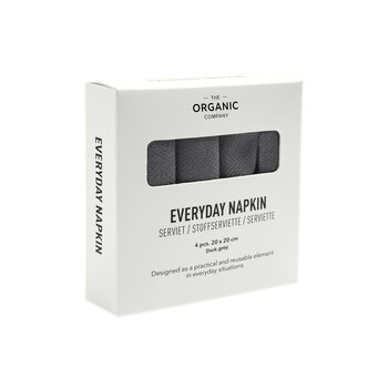 The Organic Company Everyday napkin, 4 pcs, dark grey