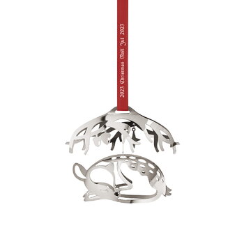 Georg Jensen Collectable ornament 2023, deer mobile, palladium plated brass