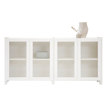 Lundia Classic sideboard with reeded glass doors, white lacquered