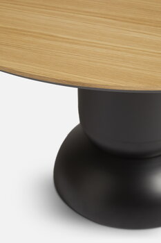 Woud Ludo matbord, 130 cm, svart - vitpigmenterad lackad ek