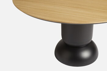 Woud Table à manger Ludo, 130 cm, noir - chêne laqué blanc pigmenté