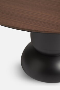 Woud Ludo matbord, 130 cm, svart - mattlackad valnöt