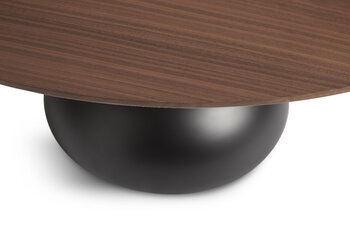 Woud Table à manger Ludo, 130 cm, noir - noyer laqué mat
