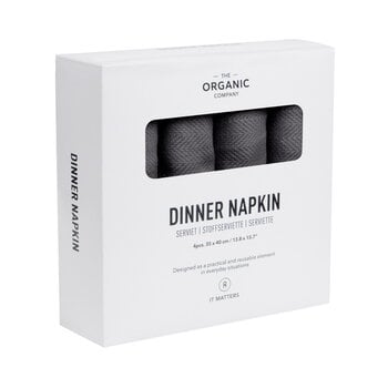 The Organic Company Dinner napkin, 4 pcs, dark grey