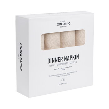The Organic Company Dinner napkin, 4 pcs, stone