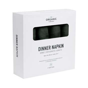 The Organic Company Dinner napkin, 4 pcs, dark green