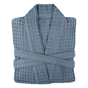 The Organic Company Big Waffle bathrobe, grey blue