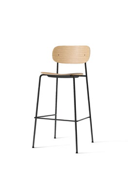 Audo Copenhagen Chaise de bar Co, 75,5 cm, acier noir - chêne
