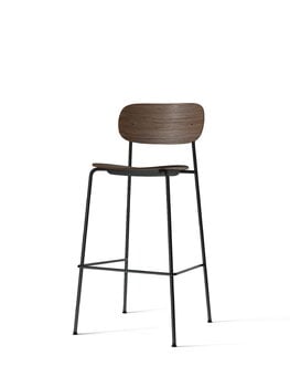 Audo Copenhagen Chaise de bar Co, 75,5 cm, acier noir - chêne teinté foncé