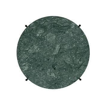 GUBI Tavolino TS, 55 cm, nero - marmo verde