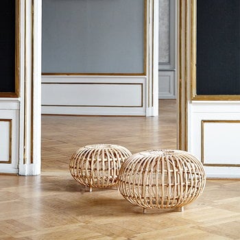 Sika-Design Franco Albini ottoman, small, natural rattan