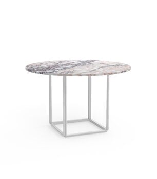 New Works Tavolo da pranzo Florence, 120 cm, bianco - marmo Viola bianco