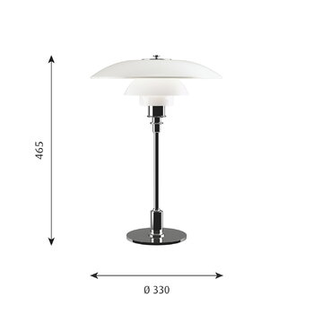 Louis Poulsen PH 3 1/2 - 2 1/2 table lamp, chrome plated