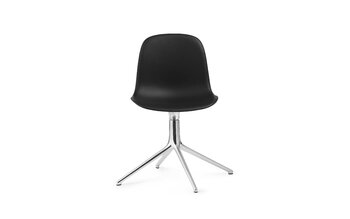 Normann Copenhagen Form Swivel 4L tuoli, alumiini - musta nahka Ultra