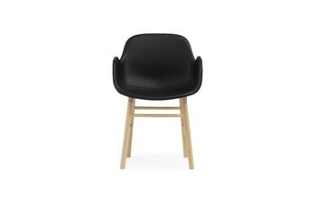 Normann Copenhagen Form käsinojallinen tuoli, tammi - musta nahka Ultra