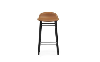Normann Copenhagen Form barstol, 65 cm, svart ek - brandy läder Ultra