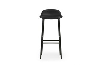 Normann Copenhagen Form barstol, 75 cm, svart stål - svart läder Ultra