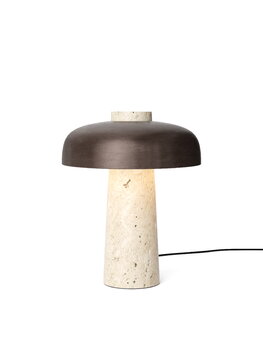 Audo Copenhagen Reverse bordslampa, bronserad mässing - travertin