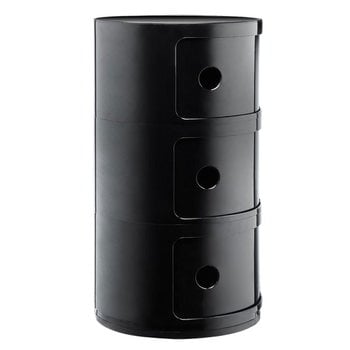 Kartell Componibili storage unit, 3 modules, black