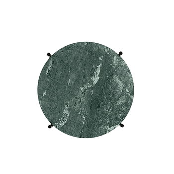 GUBI Couchtisch TS, 40 cm, Messing – grüner Marmor