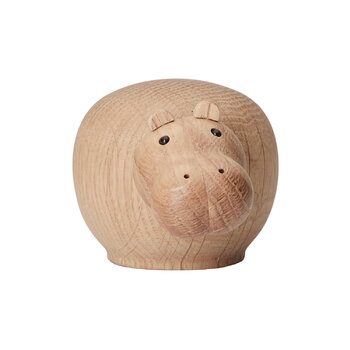 Woud Hibo Hippopotamus figurine, small, oak