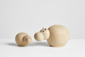 Woud Petite figurine Hibo Hippopotamus, chêne