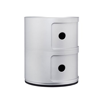 Kartell Meuble de rangement Componibili, 2 modules, argenté