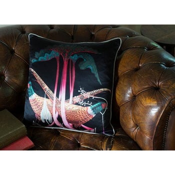 Klaus Haapaniemi & Co. Pheasants and Rhubarbs cushion cover, silk