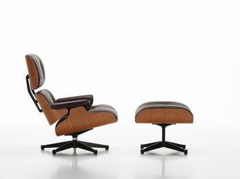 Vitra Eames Lounge Chair, uusi koko, American cherry - musta nahka