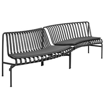 HAY Palissade Park dining bench cushion, in-out, set of 2, anthracit