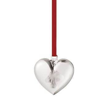 Georg Jensen Collectable ornament 2023, heart, palladium plated brass