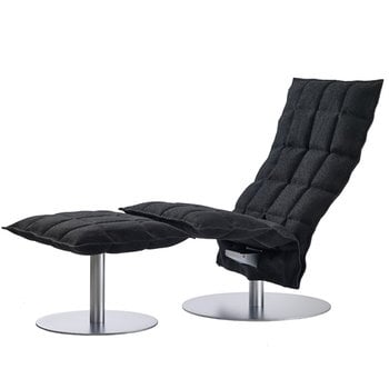 Woodnotes K chair, narrow, swivel plate base, black