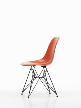 Vitra Eames DSR stol, fiberglas, red orange - svart