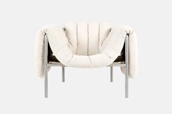 Hem Puffy lounge chair, natural - stainless steel