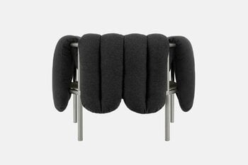 Hem Fauteuil lounge Puffy, anthracite - acier inoxydable
