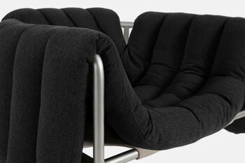 Hem Puffy lounge chair, anthracite - stainless steel