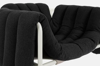 Hem Puffy lounge chair, anthracite - cream steel