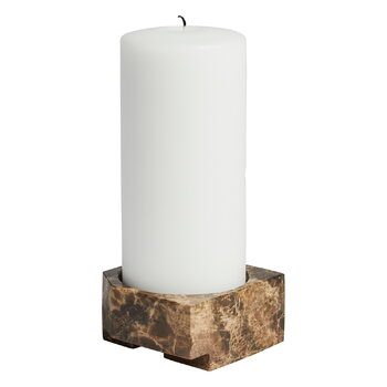 Woud Jeu de des kynttilänjalka 3, ruskea marmori