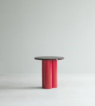 Normann Copenhagen Dit table, bright red - Portoro Gold marble