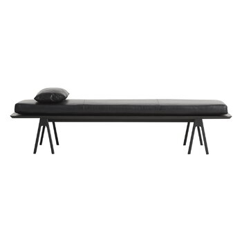 Woud Level cushion for daybed,  black leather Envy