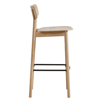 Woud Soma bar stool, 75 cm, white lacquered oak