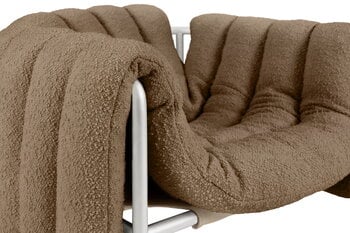 Hem Poltrona Puffy, bouclé marrone - acciaio inox