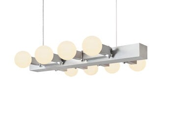 Hem Knuckle Linear chandelier, brushed aluminum