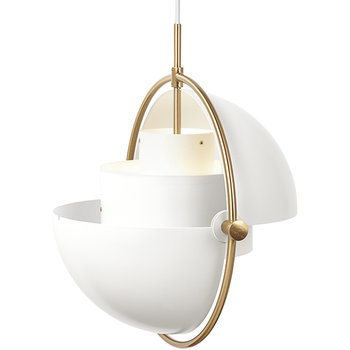 GUBI Multi-Lite pendant, brass - white