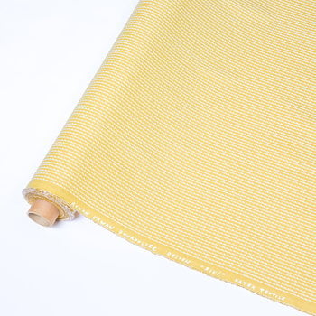 Artek Tessuto di cotone Rivi, 150 x 300 cm, giallo senape - bianco