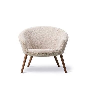 Fredericia Ditzel lounge chair, Moonlight sheepskin - walnut
