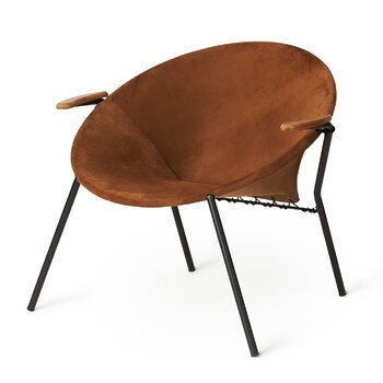 Warm Nordic Cow Horn chair, oiled walnut - light grey