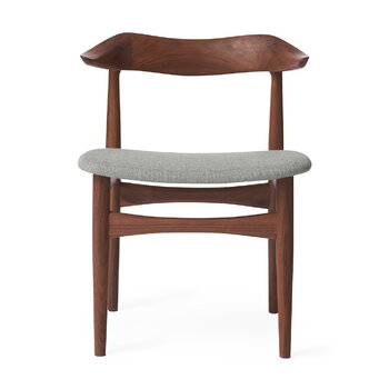 Warm Nordic Cow Horn chair, oiled walnut - light grey