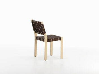 Artek Aalto stol 611, björk - svart/brun vävning