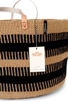 Mifuko Pamba floor basket, XXL, black - brown, extra image